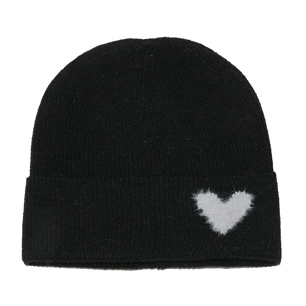 Temu autumn and winter wool hat women's solid color pullover hat ear protection warm cold hat love knitted hat couple