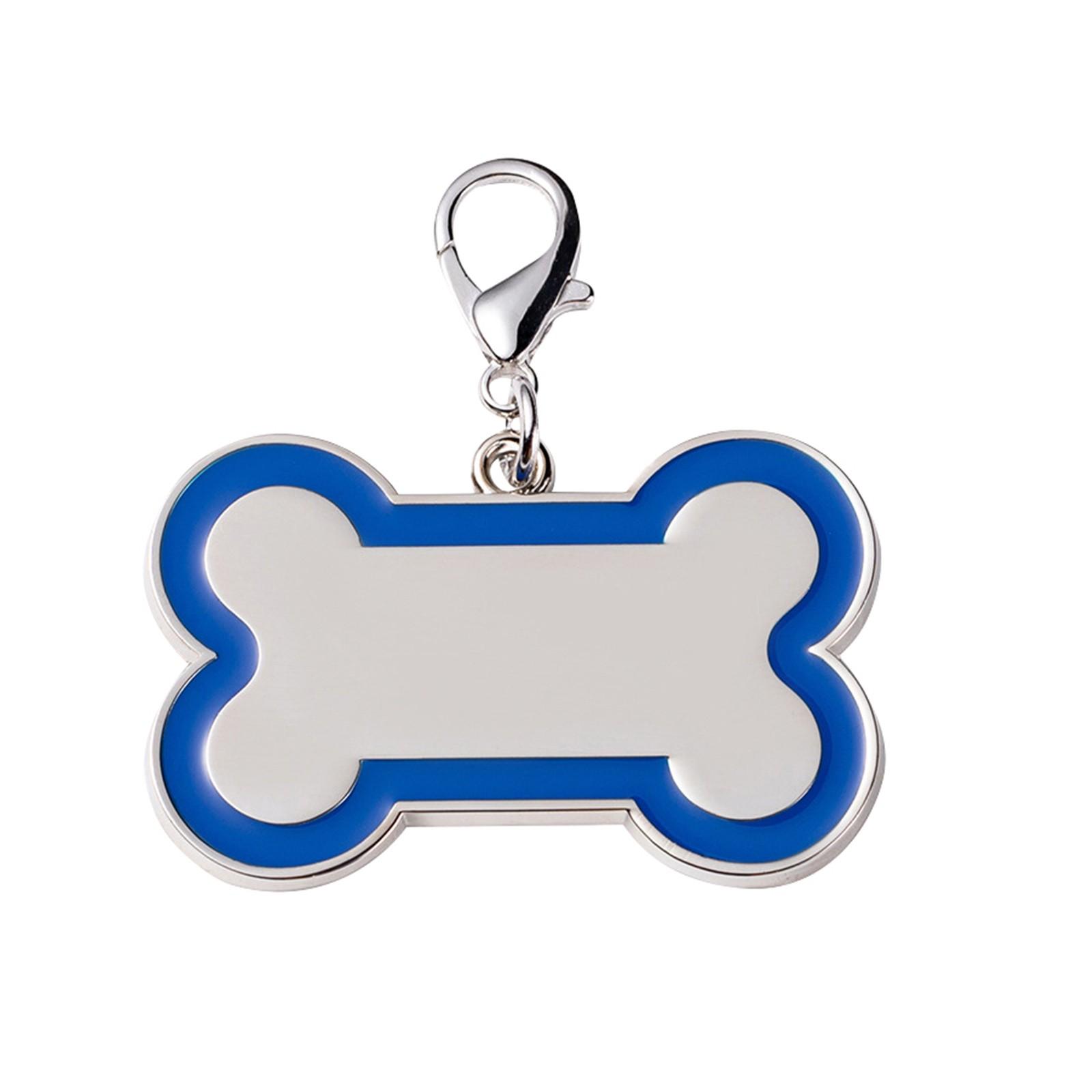 

Идентификационные бирки для домашних животных в форме косточки с цветным дизайном, персонализированные бирки для собак и кошек, индивидуальная гравировка с 5 строками текста с обеих сторон One Size синий