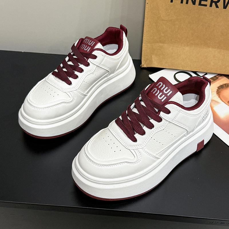 

Индивидуализированные белые туфли на платформе женские новые осенние популярные инс в 2025 трендовые универсальные нишевые спортивные и повседневные кеды 40