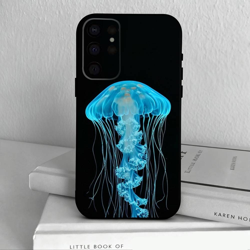 Pink Jellyfish Tear  Phone Case For Samsung S25,S24,S21,S22,S23,S30,Ultra,S20,Plus,Others Soft Black Case