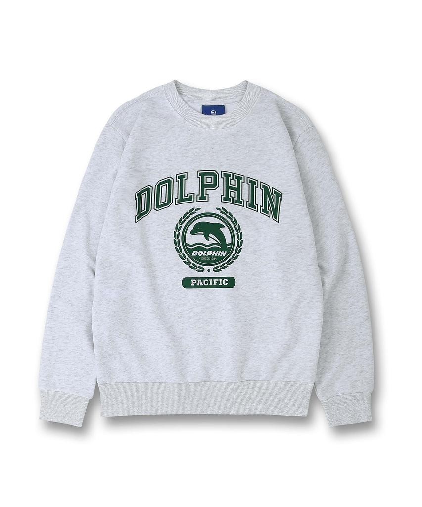 DOLPHIN WAVE APPAREL Dolphin Laurel Sweatshirt Cool Grey