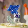 Creative Astronaut Birthday Cake Number Candles with Sequins - Fun Cartoon Atmosphere