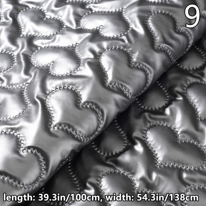 Thick Padded Quilted Faux Leather Heart Embossing Artificial PU Leather Fabric For Sewing Furniture Sofa Car Bag DIY Upholstery