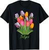 Beautiful Pink, White, Purple and Yellow Tulips Flowers T-Shirt