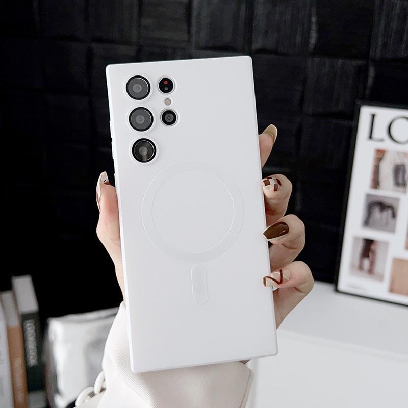 Luxury Matte Magnetic Case For Samsung S25 Ultra S24 S23 S22 Ultra S21 Plus Capa For Samsung Note 20 Ultra Magsafe Phone Cover