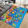 Colorful Ocean Creatures Illustration Rug Non-slip rug suitable for living room and bedroom sofas