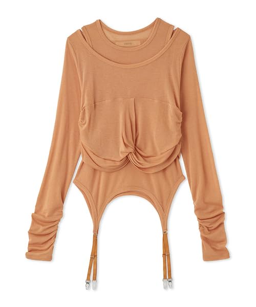 

Меховой Драпированный Дизайнерский Топ RWCT251009 ORG Женский оранжевый