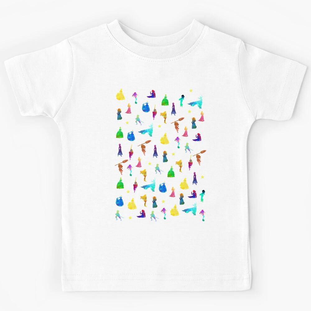 Princesses Pattern Inspired Silhouette Kids T-Shirt 140