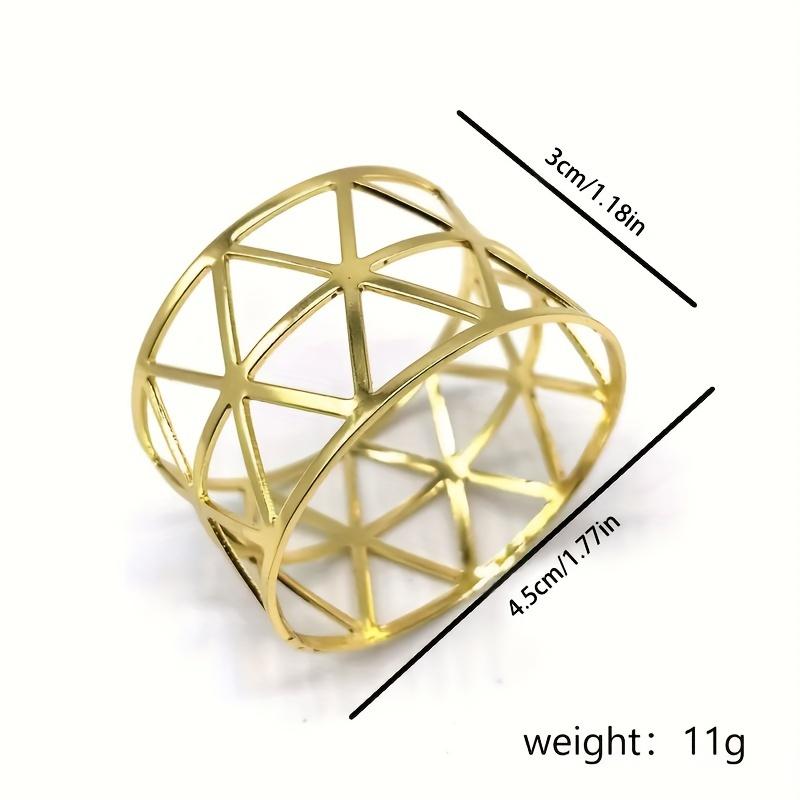 4Pcs Metal Hollow Triangle Napkin Rings - Hotel Banquet Tableware & Decor Essentials
