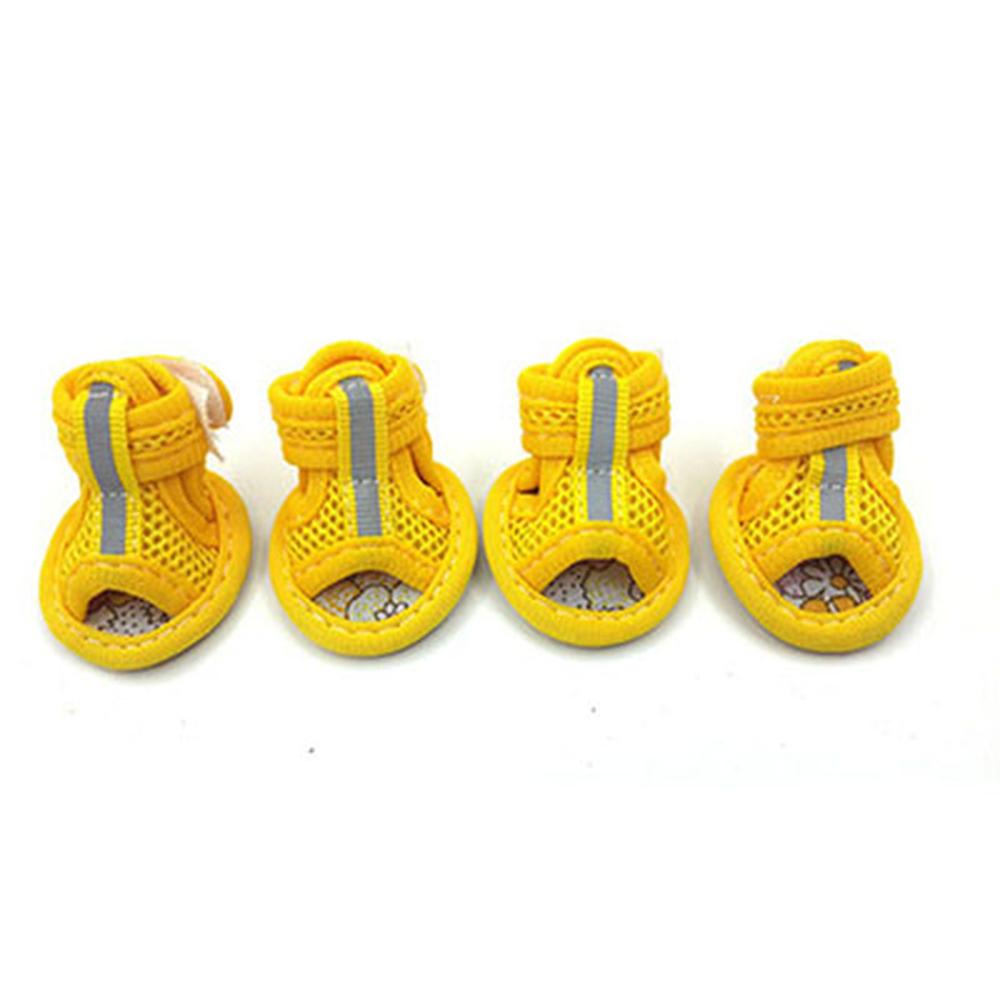 Dog Shoes Pet Boots Breathable Soft Mesh Dog Sandals with Rugged Anti-Slip Sole Adjustable Puppy Dogs Paw Protector for Summer