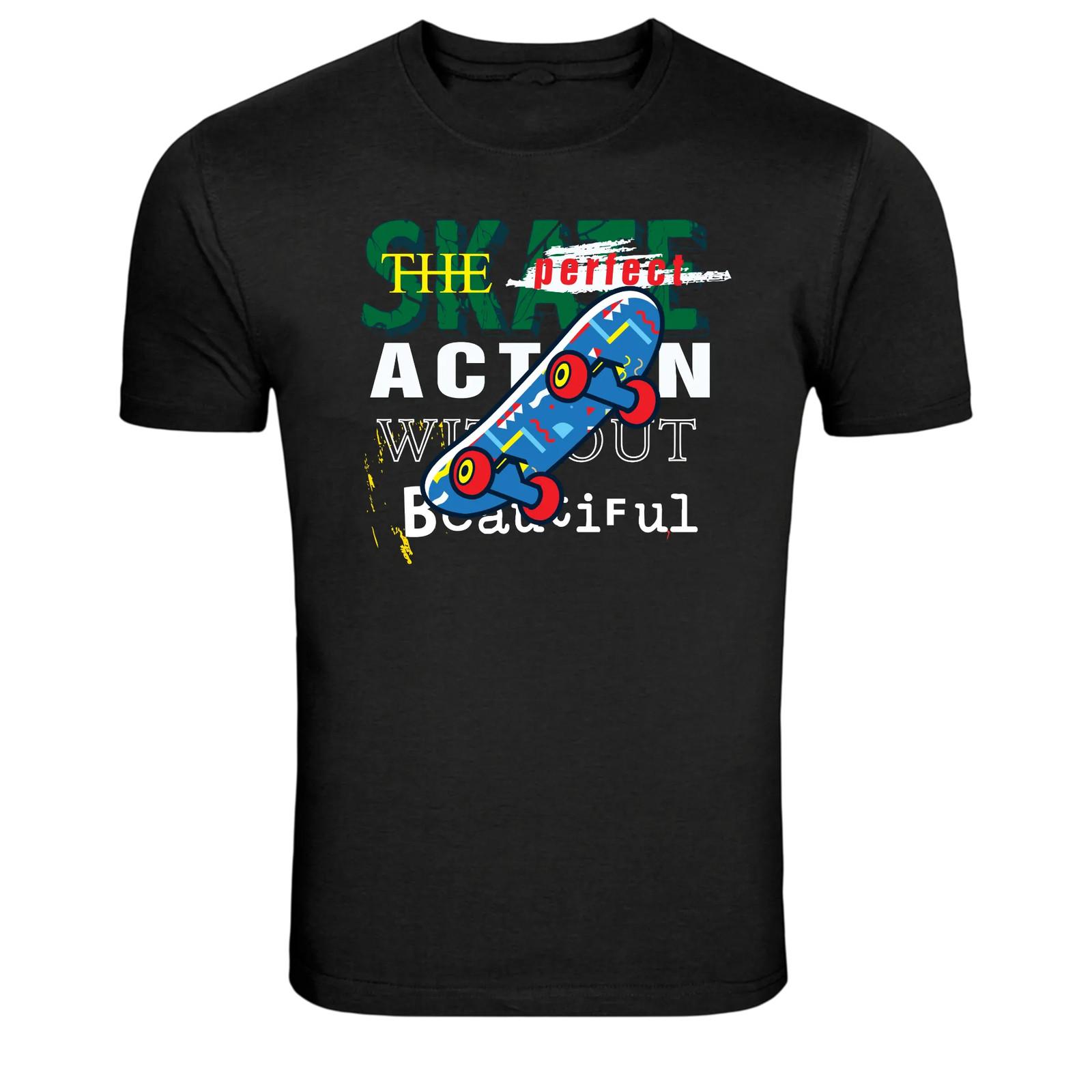 Skate Action Skateboard Street Sport Graphic T-Shirt XL