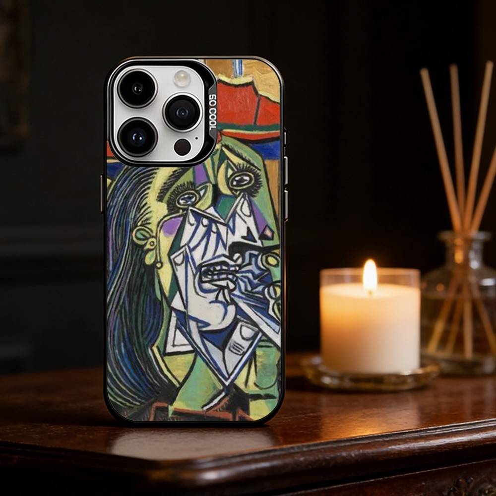 Picasso Abstract Art Painting Phone Case Color Silver Shell For IPhone 17 16 15 14 13 12 11 Pro Max Plus