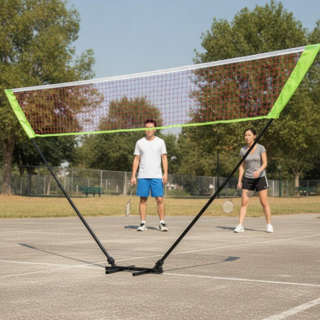 Badminton Net with Stand Easy Setup Set Minimal Space for Backyard