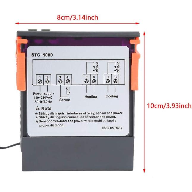 Temperature Controller STC-1000 Digital Thermostat Controller with LCD Display 110-220V, -50℃~99℃/-58~210℉