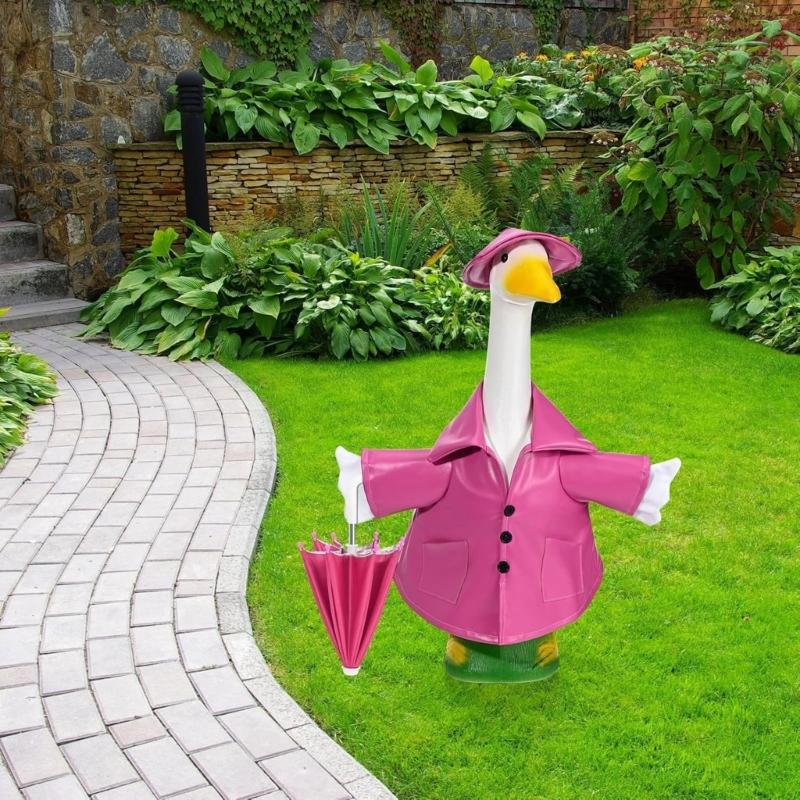 23palcový dekorativní husí obleček Sváteční téma Pláštěnka Sada deštníků Pro zahradní dvorek Socha Vnitřní venkovní dekorace