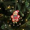 Holiday Hanging Decorations Christmas Santa Gingerbread Keychain, Cute Stuffed Tree Ornament with Festive Decor Metal Bell, Fireplace