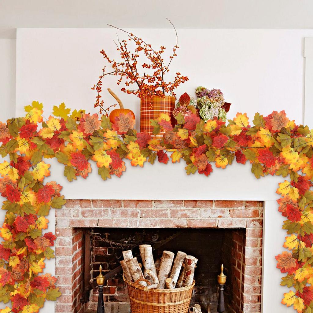 Leaves Wall Hanging Plants Fall Fake Maple Leaf Plants Artificial Maple Leaf Suitable For Party Thanksgiving Festival Decoration