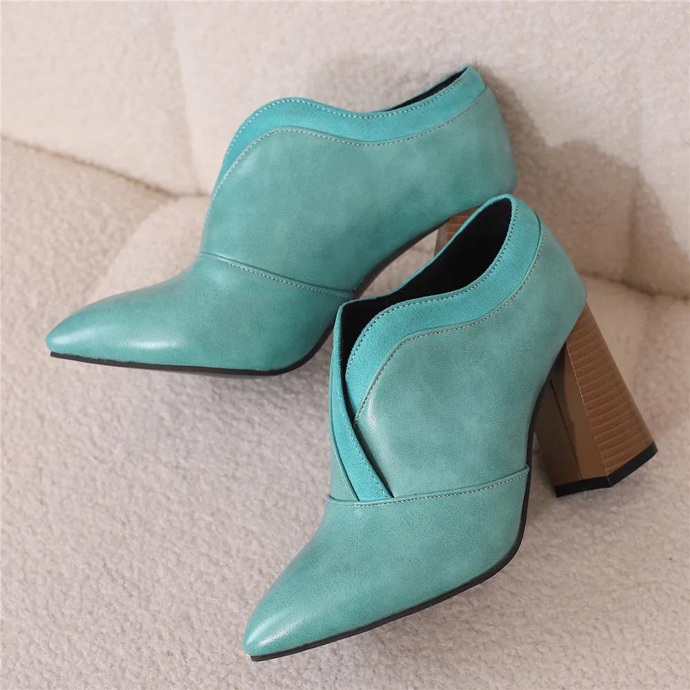 Spring Autumn Women Pump High Heel Unisex Oxford Vintage Fetish Pointed Toe Slip-on Pumps Party Shoes Plus Size 32-46