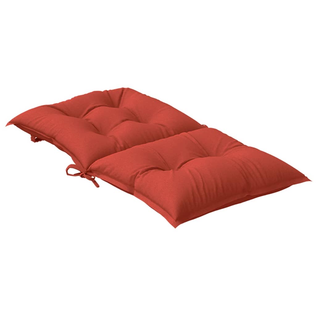 Low Back Chair Cushions 4 Pcs. Melange Red 100 X 50 X 7 Cm Fabric