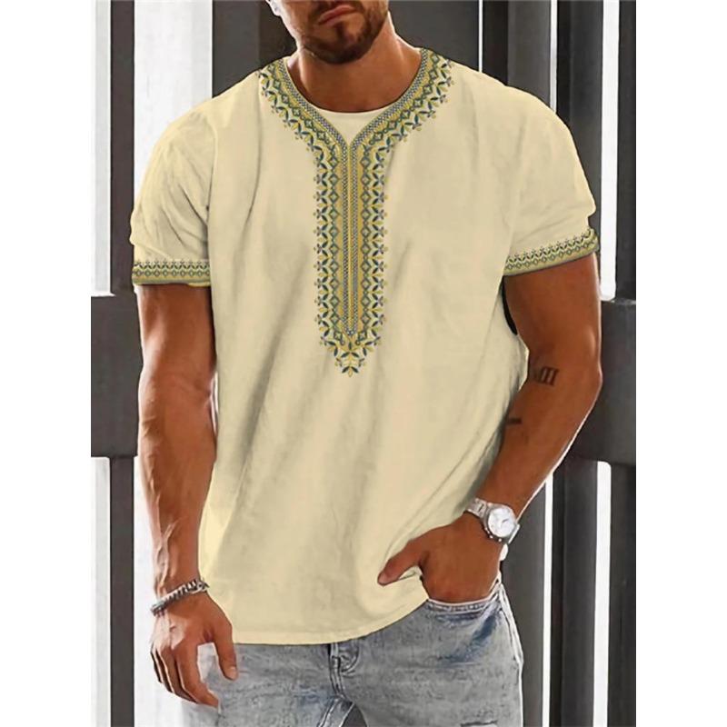 Tricou etnic de epocă Îmbrăcăminte cu imprimeu 3D Topuri pentru bărbați Tricou supradimensionat cu mânecă scurtă de vară Îmbrăcăminte de stradă pentru bărbați Haine pentru bărbați