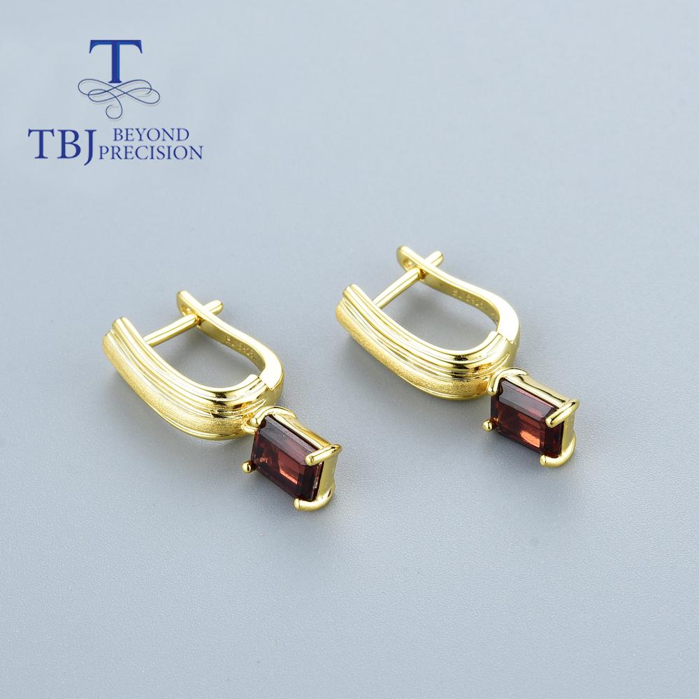 Orecchini di design creativo naturale ottobre 5 * 7mm pietra preziosa Orecchini di granato rosso 925 donne in argento sterling indossano quotidianamente regali pregiati