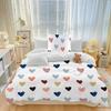 aesthetic heart-shaped pattern, Duvet Cover White red zipper ultra-fine fiber down duvet cover setsuitable for girls and women