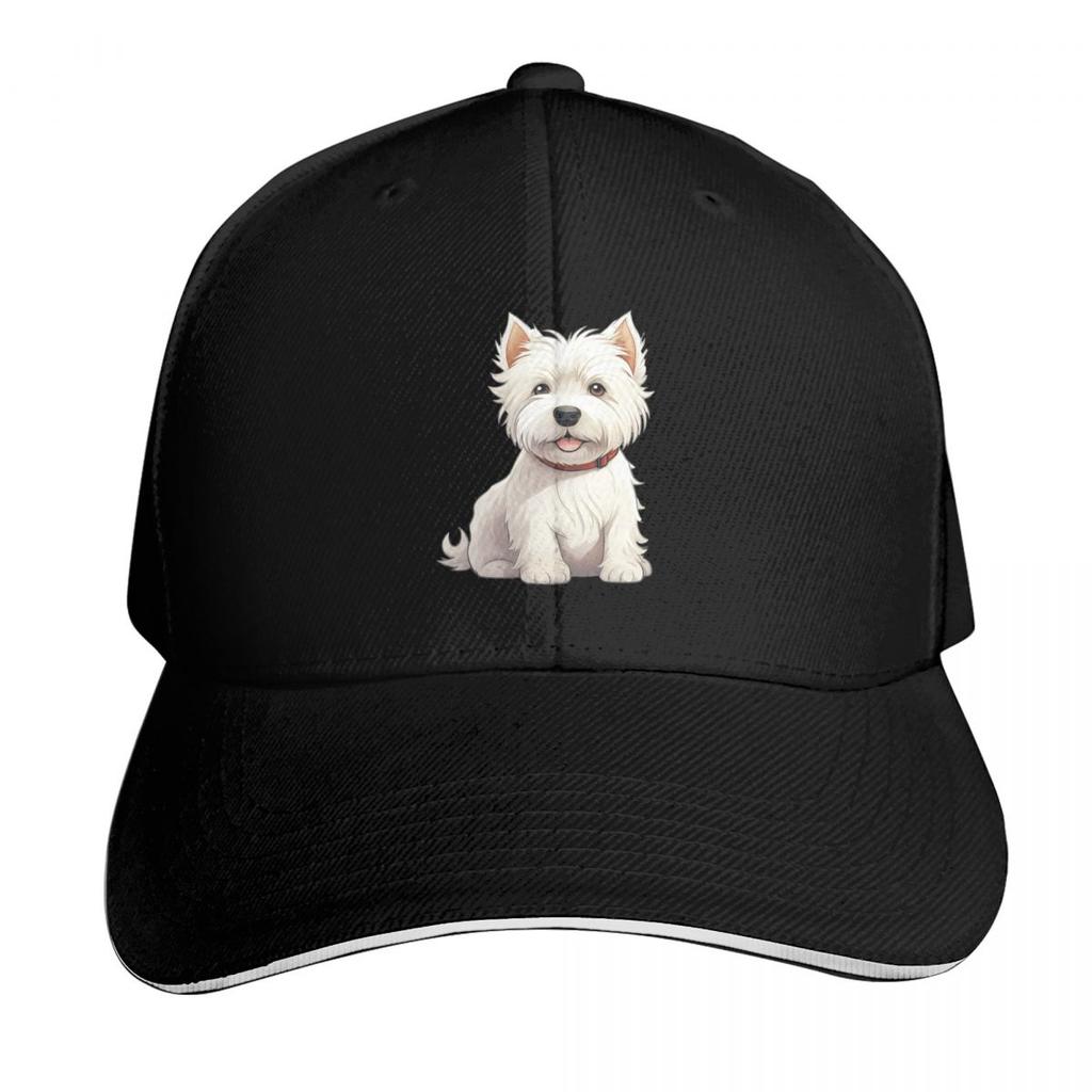 Peeking Dog West Highland White Terrier Cap Fashion Casual Baseball Caps Adjustable Hat Hip Hop Summer Unisex Baseball Hats