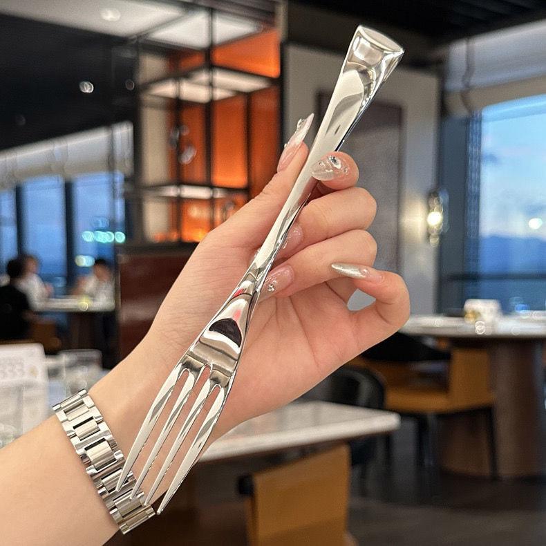 Stainless Steel, Fork, Restaurant Long Handled Fruit Fork, Salad Fork, Home Use, Cake and Dessert Fork, Hotel Main Dining Fork
