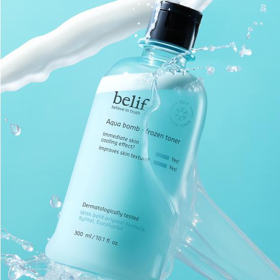 Belief Aqua Bomb Frozen Toner Drop-Drop-Drop Plan (Toner 300ml + 50ml + 140 Gel Pads)