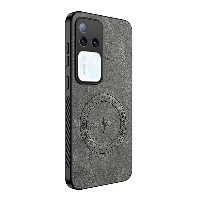 

For Vivo S18 Pro New Style Luxury Leather Phone Case For VIVO S18 Pro Magnetic Wireless Charge Cover Capa For Vivo S18 Pro Shell vivo S18 Pro серый