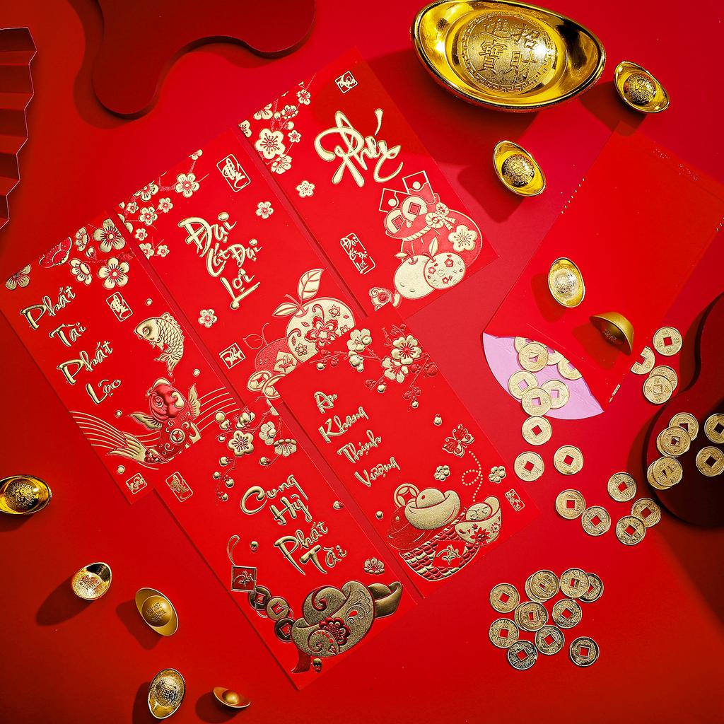 36Pcs 2026 Vietnamese New Year Red Envelopes New Year Lunar Hong Bao Red Pocket Year Of The Horse Envelopes Traditional Vietname