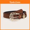 Trendy Western Style Hipster Belt With Intricate Embossed Patterned Design