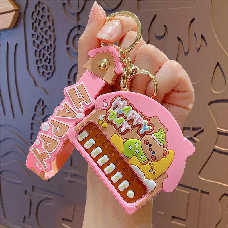 Cartoon Music Bear Electronic Organ Keychain Pendant Cute Children'S Schoolbag Small Pendant Creative Small Gift
