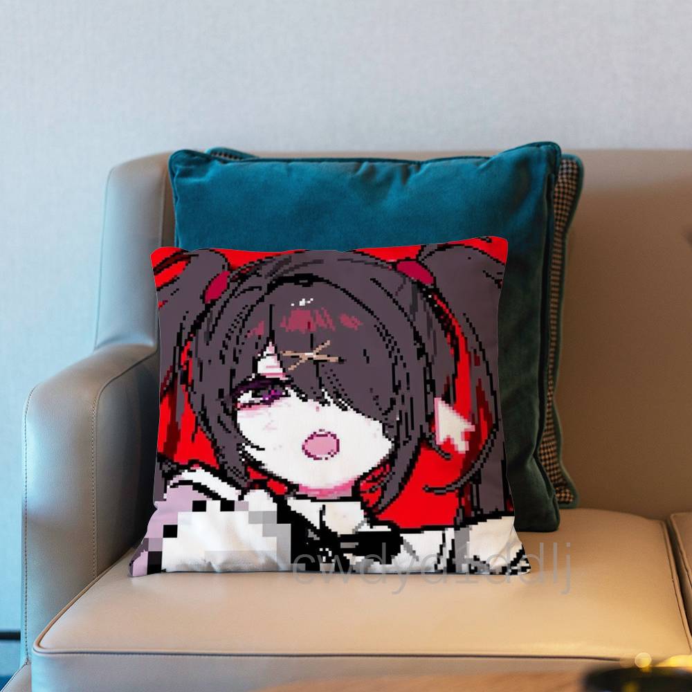 AAme Chan Needy Streamer Overload Pillow Case Short Plush Sofa Decorative Gift Home Doublesided Printing Cushio