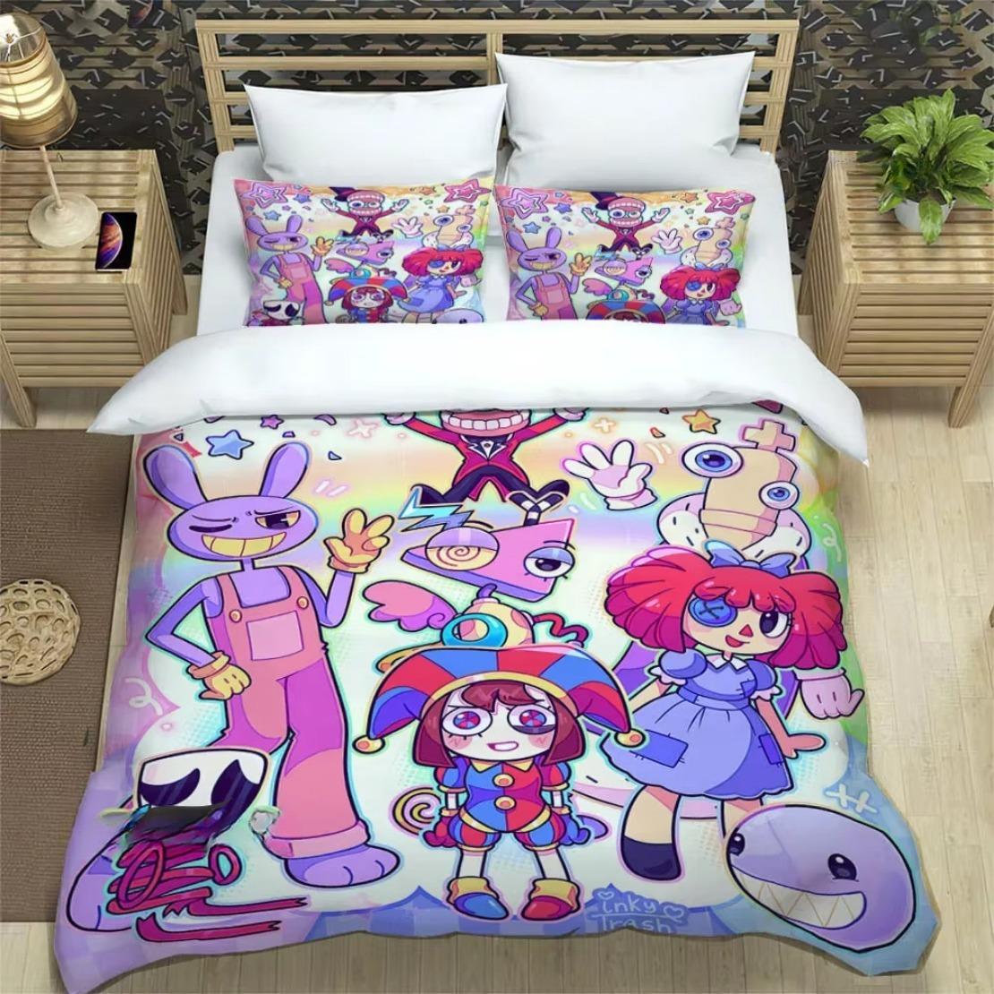 

Аниме Удивительный цифровой цирк Набор пододеяльников 3D-принт Цифровой цирк Постельные комплекты для мальчиков девочек Полуторный Двуспальный Кинг-сайз 135x200cm 2pcs