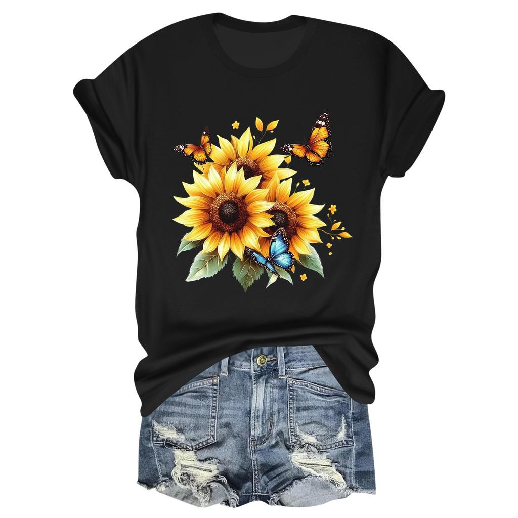 Child Casual Daily Round Neck Printed Short Sleeved T-shirt Letter Top