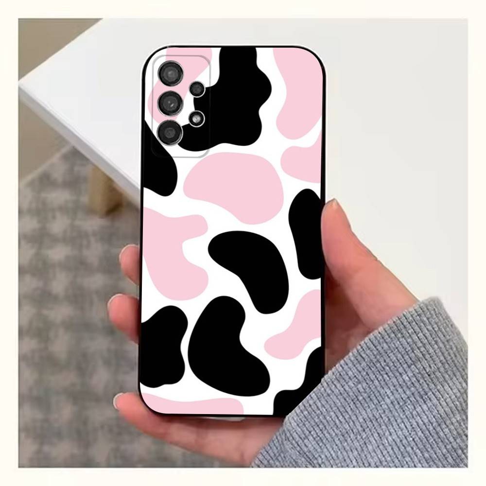 Cute Cow Print  Phone Case For Samsung S9,S10,S20,S10,S21,S25,S24,S23,Ultra,FE,Plus,Lite,Soft Silicone Black Cover