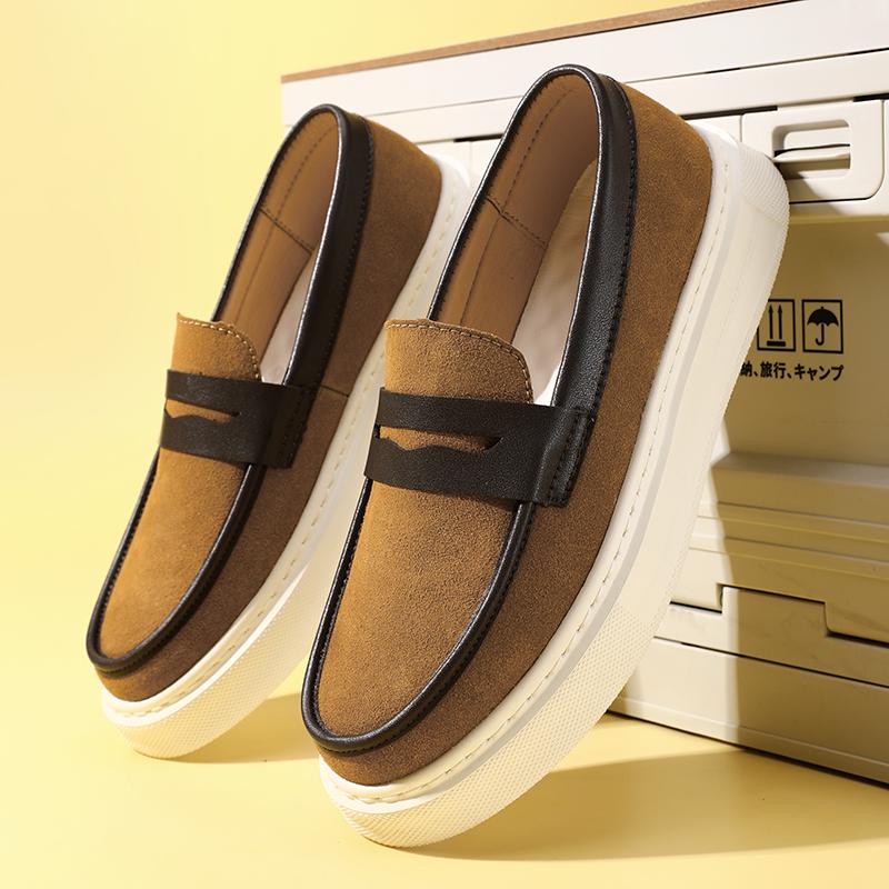 

Модный бренд Слипоны ленивые туфли Модные корейские балетки на плоской подошве Универсальные лоферы Удобные мужские деловые повседневные кеды 38 хаки