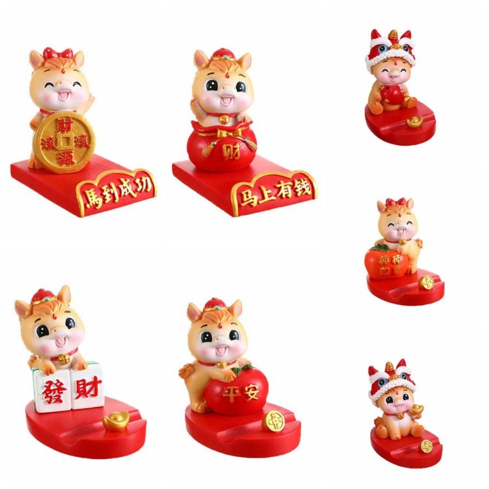 Festival Decorative Lion Dance Ornaments Mascot Mobile Phone Stand Spring Festival