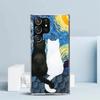 Black Cat Cartoon Cute Phone Case For Samsung Galaxy S24 S25 Edge S26 Ultra S22 S23 Plus S21 + S20 FE Soft TPU Back Cover Galaxy