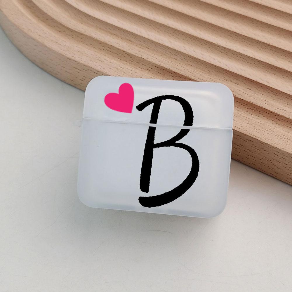 Initial Letter A Z Love Heart Earphone Case for Airpods 4th 3rd Pro 3 2 Cover for Airpod 2 3 1 Protective Accessorie Shell Funda