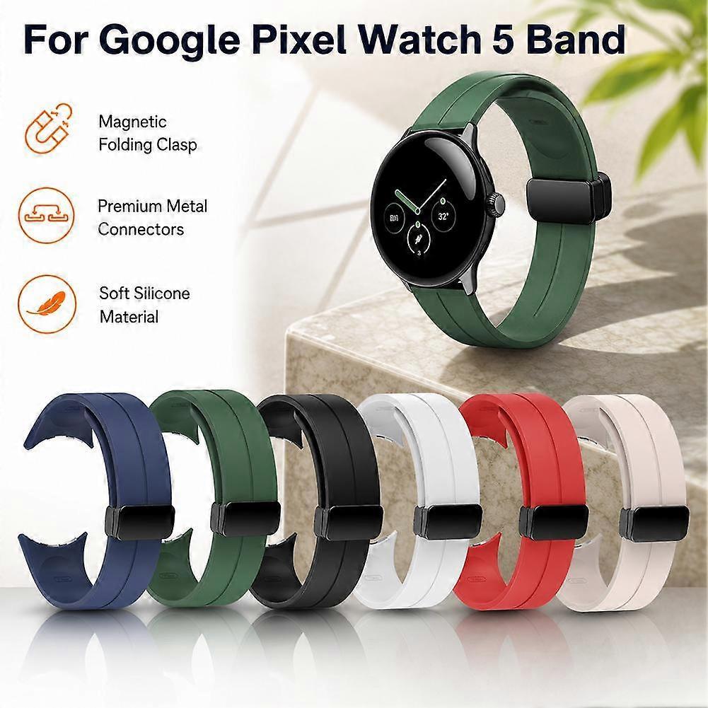 Google Pixel Watch Band - Magnetic Fold Clasp Strap Compatible with Pixel Watch 5