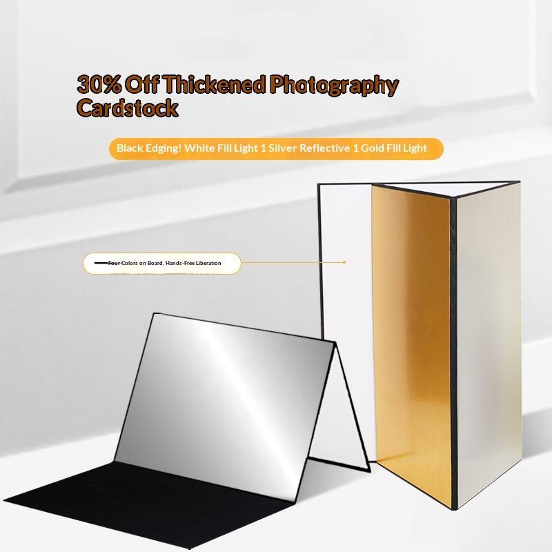 3-In-1 Photography Cardboard Paperboard Folding Photography Reflector Diffuser Board Black White Silver For Still Life Product