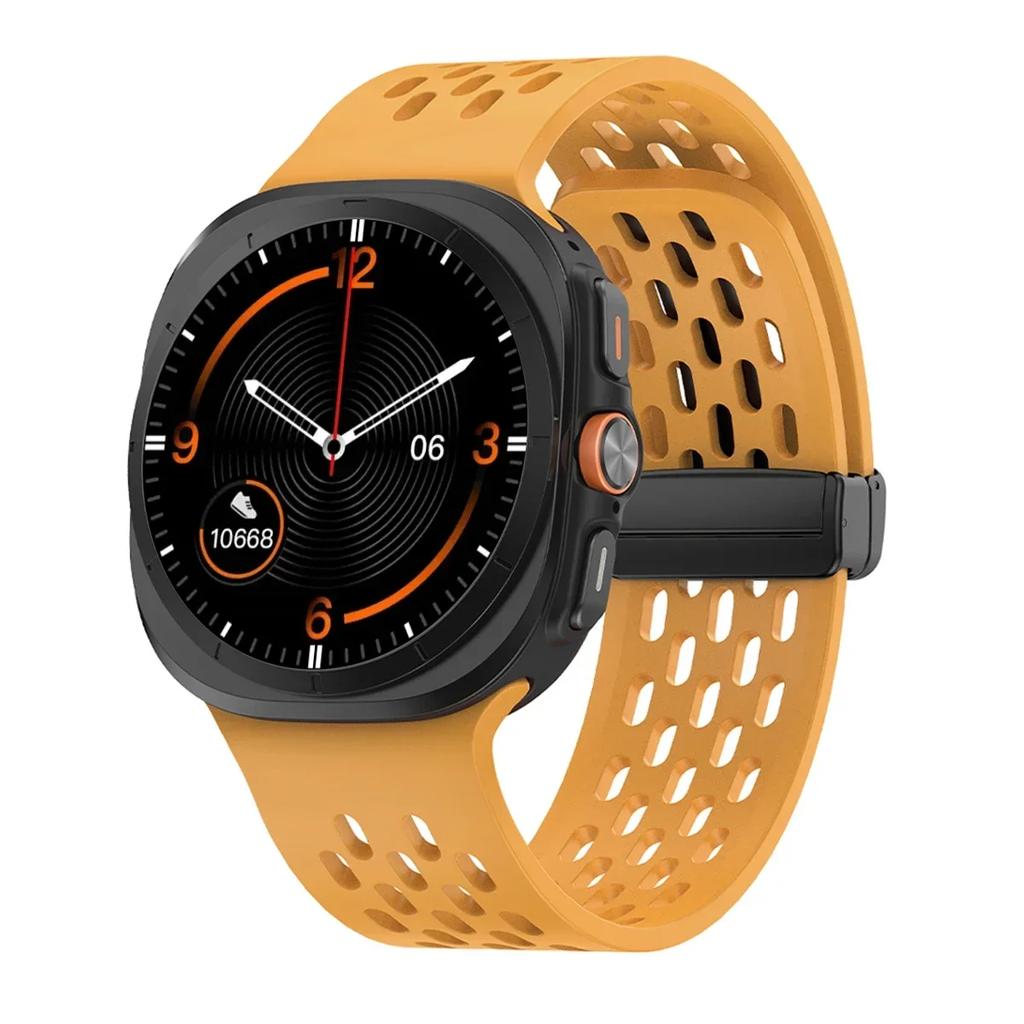 Magnetic Silicone Strap for Samsung Galaxy Watch Ultra 47mm No Gaps Sport Band Correa Bracelet For Galaxy Ultra 47 Mm Watchband