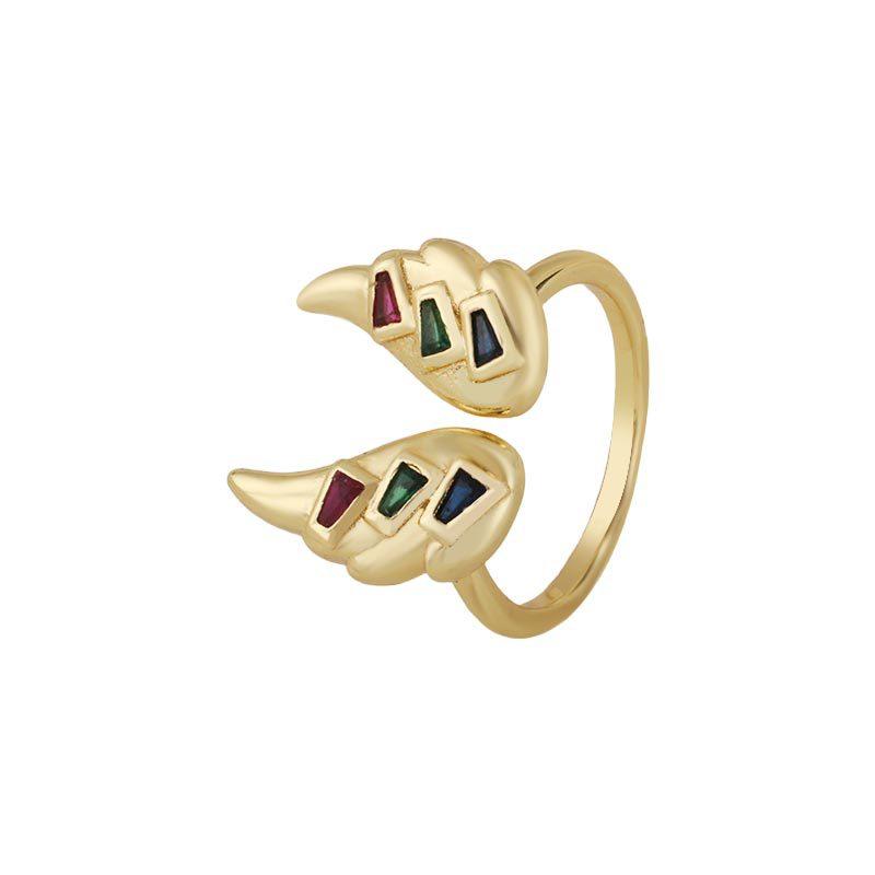 

Personalized Colorful Zircon Geometric Ring Adjustable Open Ring Live Streaming Style Five