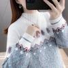 Mink Fleece Half High Collar Sweaters Women's Autumn and Winter Chenille Thickened Loose Knitted Pullovers