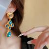 Rhinestone Blue Crystal Earring Sparkle Stud Earring Women Jewelry Drop Earring  Party