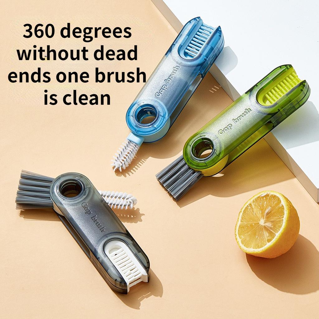 Three-in-one Household Groove Gap Cleaning Brush, U-shaped Cup Mouth Brush, Baby Bottle Vacuum Flask Cleaning Brush, Rotatable Cleaning