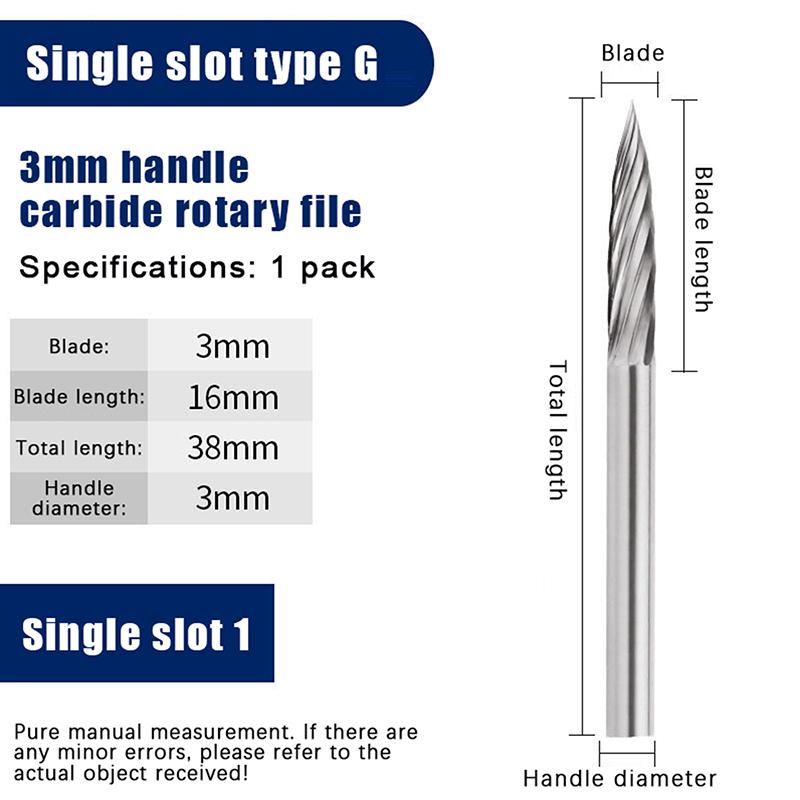 Reaming Drill Bit Tungsten Carbide Hard Alloy, 3mm Shank Rotary File for Metal And Plastic