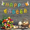 Happy Easter Banner Colorful Bunny Easter Eggs Carrot Banner Garland Signs Spring Themed Easter Day Decorations for Home